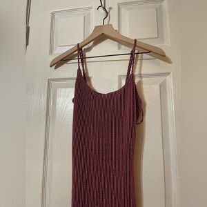 love J Mauve Ribbed Maxi Dress with Twisted Straps
